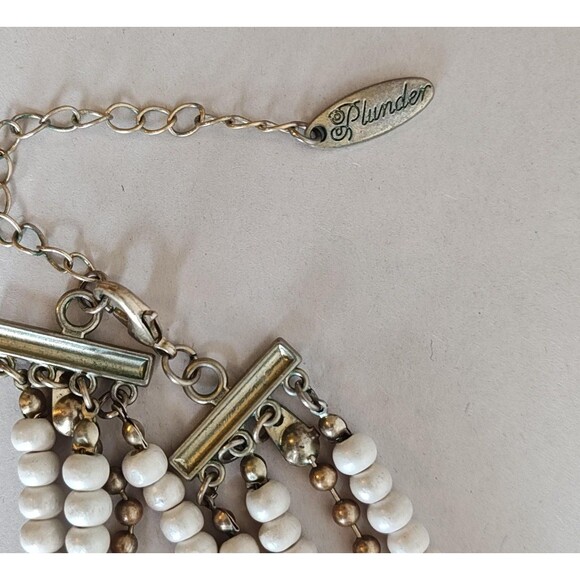 Plunder Designs Statement Bib Necklace Multi-Strand Beaded Layered Boho 18" - Picture 7 of 10